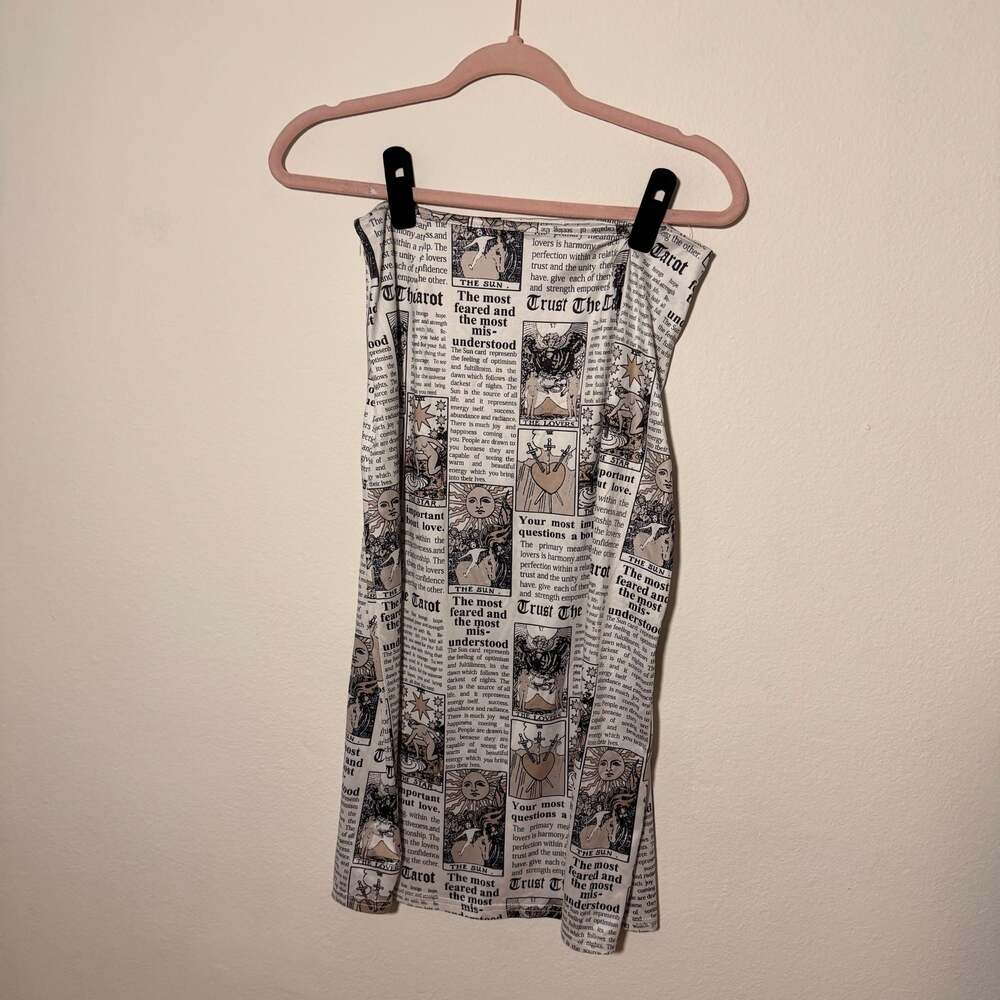 Romwe Tarot Card Print Mini Skirt Size M